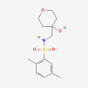 molecular formula C14H21NO4S B2369381 N-((4-hydroxytetrahydro-2H-pyran-4-yl)methyl)-2,5-dimethylbenzenesulfonamide CAS No. 1351647-56-7