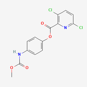 molecular formula C14H10Cl2N2O4 B2369385 4-[(Methoxycarbonyl)amino]phenyl 3,6-dichloropyridine-2-carboxylate CAS No. 1444154-16-8