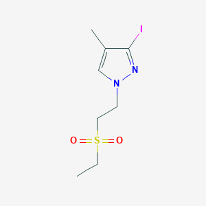 molecular formula C8H13IN2O2S B2369388 1-[2-(ethanesulfonyl)ethyl]-3-iodo-4-methyl-1H-pyrazole CAS No. 1515965-05-5