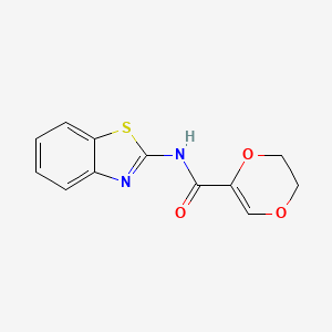 molecular formula C12H10N2O3S B2369389 N-(1,3-benzothiazol-2-yl)-2,3-dihydro-1,4-dioxine-5-carboxamide CAS No. 328037-70-3