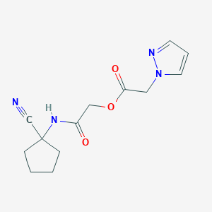 molecular formula C13H16N4O3 B2369394 [2-[(1-Cyanocyclopentyl)amino]-2-oxoethyl] 2-pyrazol-1-ylacetate CAS No. 1241275-35-3