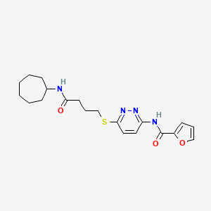 N-(6-((4-(cycloheptylamino)-4-oxobutyl)thio)pyridazin-3-yl)furan-2-carboxamide