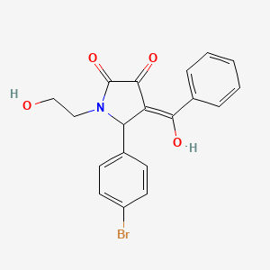(4E)-5-(4-bromophenyl)-1-(2-hydroxyethyl)-4-[hydroxy(phenyl)methylidene]pyrrolidine-2,3-dione