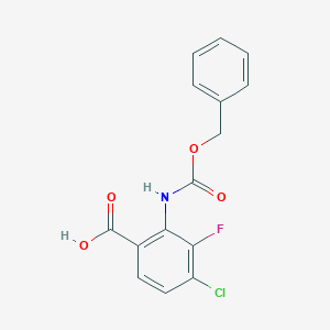 molecular formula C15H11ClFNO4 B2369406 4-Chloro-3-fluoro-2-(phenylmethoxycarbonylamino)benzoic acid CAS No. 2287313-10-2