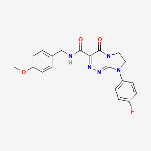 molecular formula C20H18FN5O3 B2369407 8-(4-fluorophenyl)-N-(4-methoxybenzyl)-4-oxo-4,6,7,8-tetrahydroimidazo[2,1-c][1,2,4]triazine-3-carboxamide CAS No. 946362-02-3