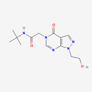 molecular formula C13H19N5O3 B2369415 N-(tert-butyl)-2-(1-(2-hydroxyethyl)-4-oxo-1H-pyrazolo[3,4-d]pyrimidin-5(4H)-yl)acetamide CAS No. 941885-36-5
