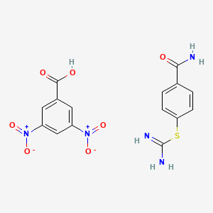 molecular formula C15H13N5O7S B2369426 4-(Carbamimidoylsulfanyl)benzamide 3,5-Dinitrobenzoate CAS No. 2350179-30-3