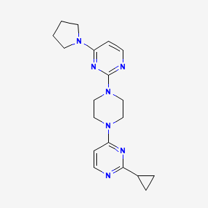 molecular formula C19H25N7 B2369429 2-Cyclopropyl-4-[4-(4-pyrrolidin-1-ylpyrimidin-2-yl)piperazin-1-yl]pyrimidine CAS No. 2415469-35-9