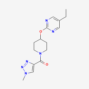 molecular formula C15H20N6O2 B2369445 [4-(5-Ethylpyrimidin-2-yl)oxypiperidin-1-yl]-(1-methyltriazol-4-yl)methanone CAS No. 2380097-82-3