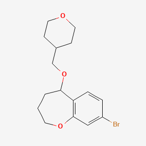 molecular formula C16H21BrO3 B2369446 8-Bromo-5-(oxan-4-ylmethoxy)-2,3,4,5-tetrahydro-1-benzoxepine CAS No. 2241142-58-3