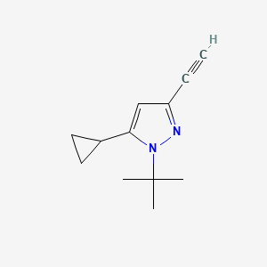 molecular formula C12H16N2 B2369448 1-Tert-butyl-5-cyclopropyl-3-ethynylpyrazole CAS No. 2551120-40-0