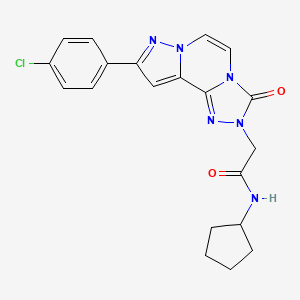 2-[11-(4-chlorophenyl)-5-oxo-3,4,6,9,10-pentazatricyclo[7.3.0.02,6]dodeca-1(12),2,7,10-tetraen-4-yl]-N-cyclopentylacetamide