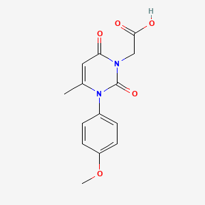 molecular formula C14H14N2O5 B2369453 [3-(4-甲氧基苯基)-4-甲基-2,6-二氧代-3,6-二氢嘧啶-1(2H)-基]乙酸 CAS No. 1242821-81-3
