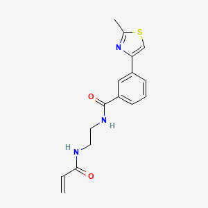 molecular formula C16H17N3O2S B2369459 3-(2-Methyl-1,3-thiazol-4-yl)-N-[2-(prop-2-enoylamino)ethyl]benzamide CAS No. 1436182-99-8