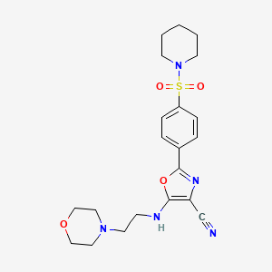 5-((2-Morpholinoethyl)amino)-2-(4-(piperidin-1-ylsulfonyl)phenyl)oxazole-4-carbonitrile