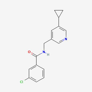 3-chloro-N-((5-cyclopropylpyridin-3-yl)methyl)benzamide