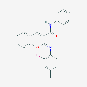 (2Z)-2-[(2-fluoro-4-methylphenyl)imino]-N-(2-methylphenyl)-2H-chromene-3-carboxamide