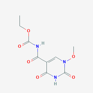 molecular formula C9H11N3O6 B2369464 ethyl N-[(1-methoxy-2,4-dioxo-1,2,3,4-tetrahydro-5-pyrimidinyl)carbonyl]carbamate CAS No. 320420-14-2
