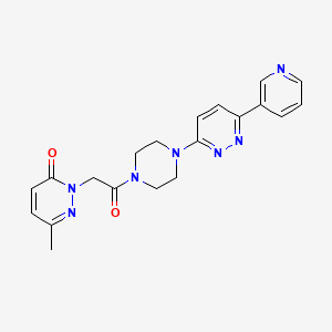 molecular formula C20H21N7O2 B2369466 6-methyl-2-(2-oxo-2-(4-(6-(pyridin-3-yl)pyridazin-3-yl)piperazin-1-yl)ethyl)pyridazin-3(2H)-one CAS No. 1257553-18-6