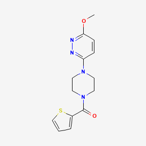 molecular formula C14H16N4O2S B2369470 (4-(6-Methoxypyridazin-3-yl)piperazin-1-yl)(thiophen-2-yl)methanone CAS No. 946283-45-0