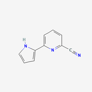 molecular formula C10H7N3 B2369471 6-(1H-Pyrrol-2-YL)pyridine-2-carbonitrile CAS No. 2060482-35-9