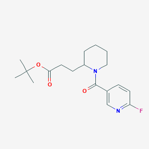 molecular formula C18H25FN2O3 B2369472 Tert-butyl 3-[1-(6-fluoropyridine-3-carbonyl)piperidin-2-yl]propanoate CAS No. 2094912-91-9
