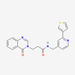 3-(4-oxoquinazolin-3(4H)-yl)-N-((2-(thiophen-3-yl)pyridin-4-yl)methyl)propanamide
