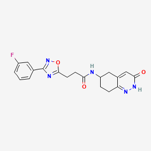 3-(3-(3-fluorophenyl)-1,2,4-oxadiazol-5-yl)-N-(3-oxo-2,3,5,6,7,8-hexahydrocinnolin-6-yl)propanamide