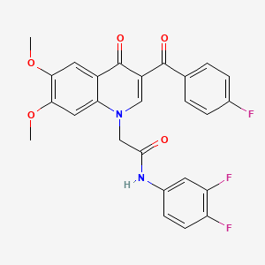 N-(3,4-difluorophenyl)-2-[3-(4-fluorobenzoyl)-6,7-dimethoxy-4-oxoquinolin-1-yl]acetamide