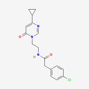 2-(4-chlorophenyl)-N-(2-(4-cyclopropyl-6-oxopyrimidin-1(6H)-yl)ethyl)acetamide