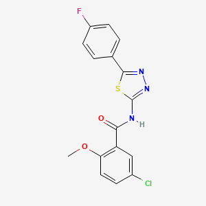 molecular formula C16H11ClFN3O2S B2369504 5-chloro-N-[5-(4-fluorophenyl)-1,3,4-thiadiazol-2-yl]-2-methoxybenzamide CAS No. 391863-03-9