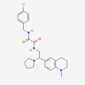 molecular formula C25H31ClN4O2 B2369509 N-(4-chlorobenzyl)-N'-[2-(1-methyl-1,2,3,4-tetrahydroquinolin-6-yl)-2-pyrrolidin-1-ylethyl]ethanediamide CAS No. 922012-41-7