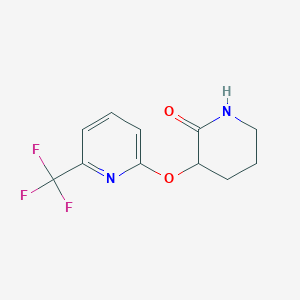 molecular formula C11H11F3N2O2 B2369511 3-{[6-(Trifluoromethyl)pyridin-2-yl]oxy}piperidin-2-one CAS No. 2199601-89-1