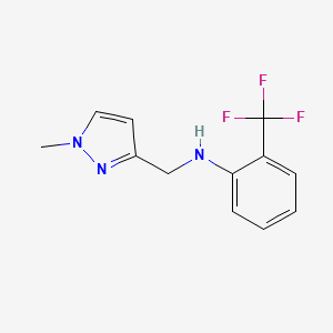 molecular formula C12H12F3N3 B2369518 [(1-Methylpyrazol-3-yl)methyl][2-(trifluoromethyl)phenyl]amine CAS No. 1006449-98-4