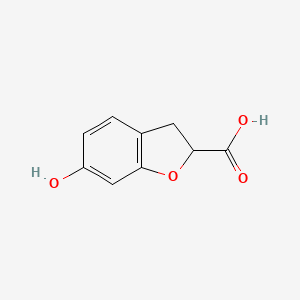 molecular formula C9H8O4 B2369526 6-Hydroxy-2,3-dihydrobenzofuran-2-carboxylic acid CAS No. 1315374-50-5