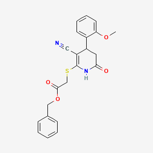 Benzyl {[3-cyano-4-(2-methoxyphenyl)-6-oxo-1,4,5,6-tetrahydropyridin-2-yl]sulfanyl}acetate