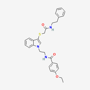 molecular formula C29H31N3O3S B2369533 4-乙氧基-N-(2-(3-((2-氧代-2-(苯乙胺基)乙基)硫代)-1H-吲哚-1-基)乙基)苯甲酰胺 CAS No. 862826-33-3