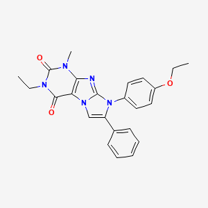 molecular formula C24H23N5O3 B2369534 8-(4-ethoxyphenyl)-3-ethyl-1-methyl-7-phenyl-1H-imidazo[2,1-f]purine-2,4(3H,8H)-dione CAS No. 896297-27-1