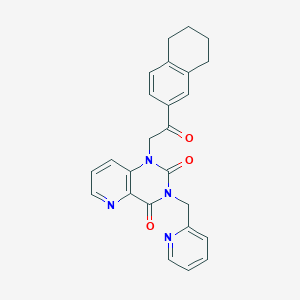 molecular formula C25H22N4O3 B2369536 1-(2-oxo-2-(5,6,7,8-tetrahydronaphthalen-2-yl)ethyl)-3-(pyridin-2-ylmethyl)pyrido[3,2-d]pyrimidine-2,4(1H,3H)-dione CAS No. 941901-31-1