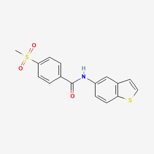 molecular formula C16H13NO3S2 B2369540 N-(1-benzothiophen-5-yl)-4-methylsulfonylbenzamide CAS No. 896344-14-2