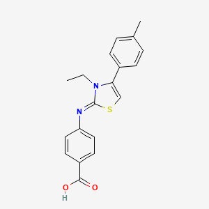 molecular formula C19H18N2O2S B2369541 (Z)-4-((3-ethyl-4-(p-tolyl)thiazol-2(3H)-ylidene)amino)benzoic acid CAS No. 377770-23-5