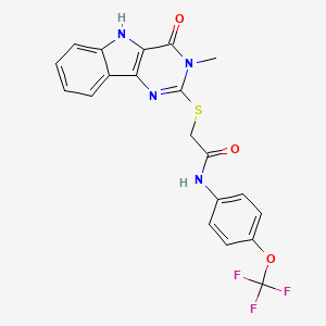 2-[(3-methyl-4-oxo-5H-pyrimido[5,4-b]indol-2-yl)sulfanyl]-N-[4-(trifluoromethoxy)phenyl]acetamide