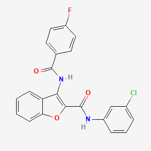N-(3-chlorophenyl)-3-(4-fluorobenzamido)benzofuran-2-carboxamide