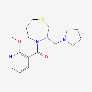 (2-Methoxypyridin-3-yl)(3-(pyrrolidin-1-ylmethyl)-1,4-thiazepan-4-yl)methanone