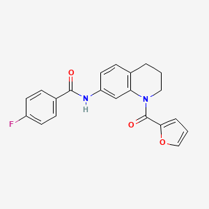 4-fluoro-N-[1-(2-furoyl)-1,2,3,4-tetrahydroquinolin-7-yl]benzamide