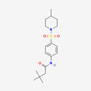 3,3-dimethyl-N-{4-[(4-methylpiperidin-1-yl)sulfonyl]phenyl}butanamide