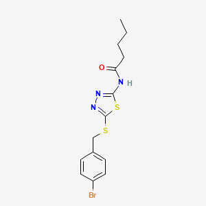 N-(5-((4-bromobenzyl)thio)-1,3,4-thiadiazol-2-yl)pentanamide