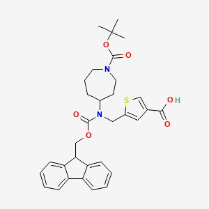 5-[[9H-Fluoren-9-ylmethoxycarbonyl-[1-[(2-methylpropan-2-yl)oxycarbonyl]azepan-4-yl]amino]methyl]thiophene-3-carboxylic acid