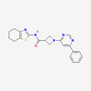 molecular formula C21H21N5OS B2369572 1-(6-phenylpyrimidin-4-yl)-N-(4,5,6,7-tetrahydrobenzo[d]thiazol-2-yl)azetidine-3-carboxamide CAS No. 2034257-62-8