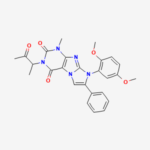 8-(2,5-Dimethoxyphenyl)-1-methyl-3-(1-methyl-2-oxopropyl)-7-phenyl-1,3,5-trihy dro-4-imidazolino[1,2-h]purine-2,4-dione